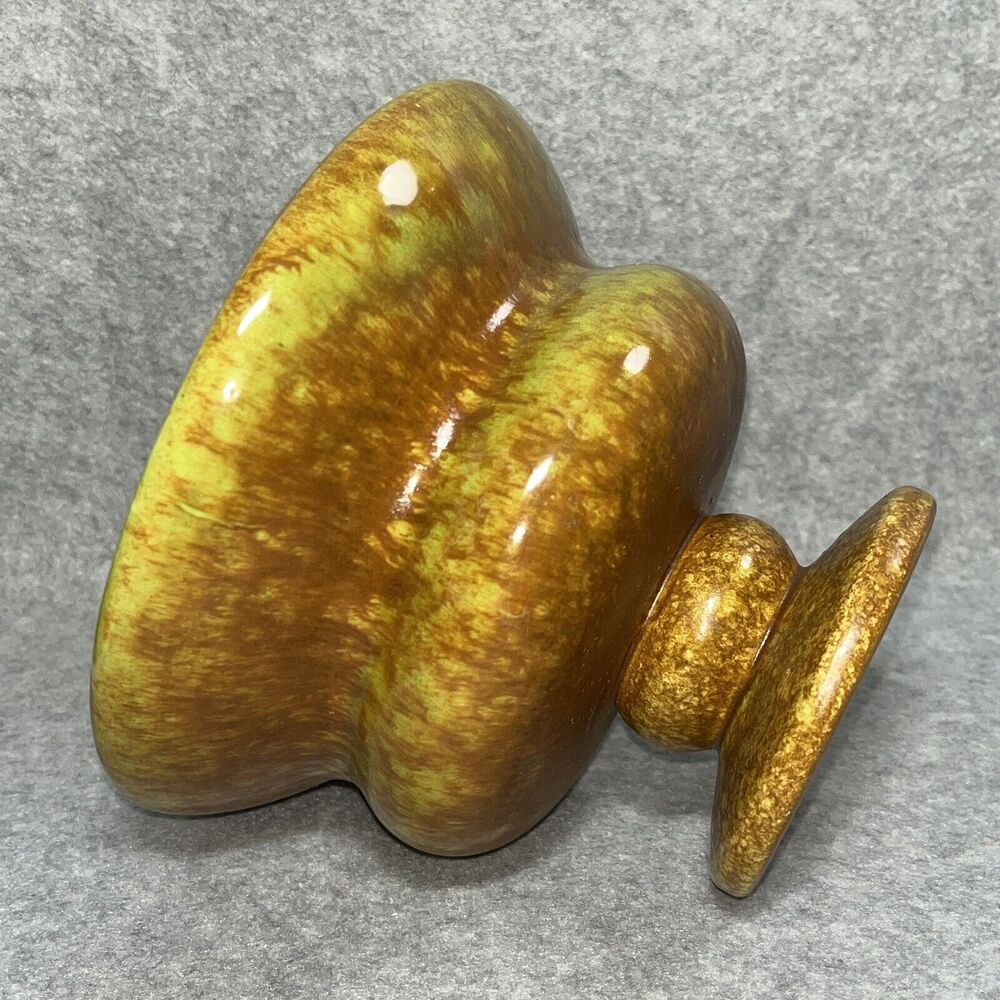 Haeger Pottery Planter Vase MCM Green Brown Sputnik‎ Speckled Glaze Stamped USA - Picture 3 of 8